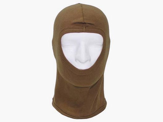 Balaclava, 1-hole, thin, coyote camo, 100% cotton