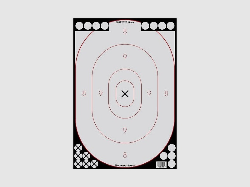 5 doelen silhouet W/B 30x45cm