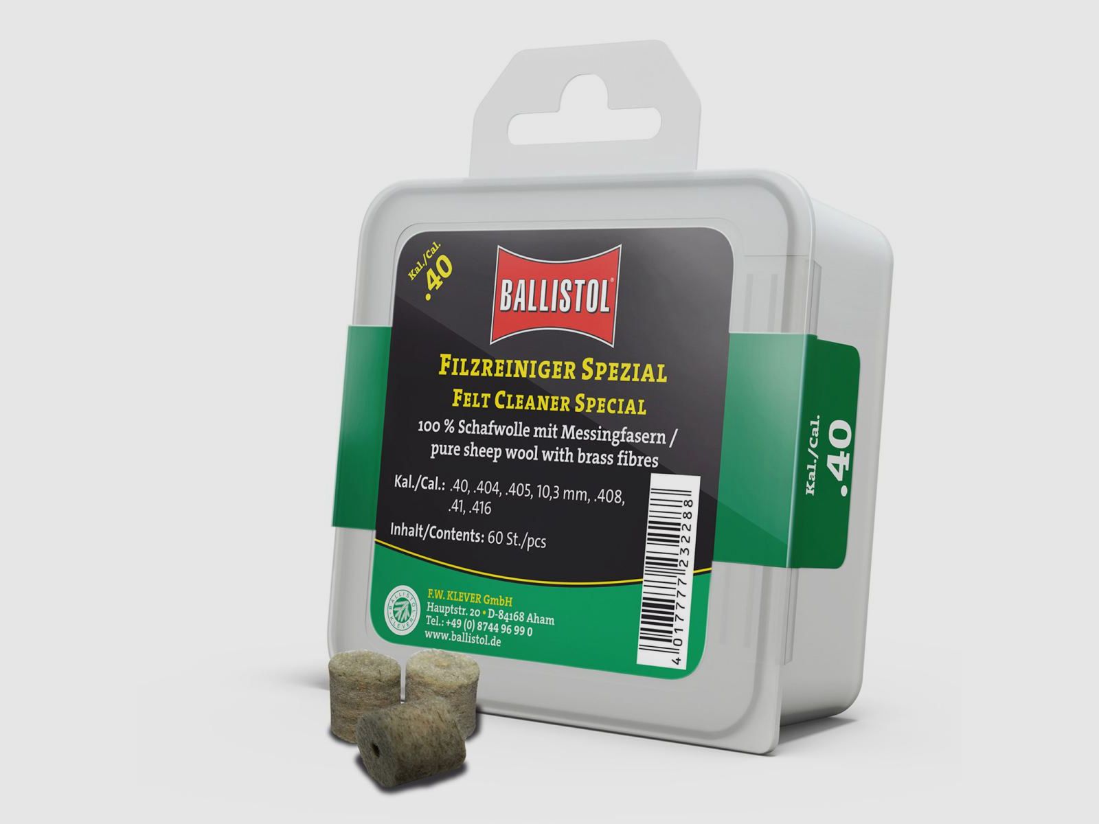 Ballistol Filzreiniger Spezial / 60 Stk. / Kal. .40