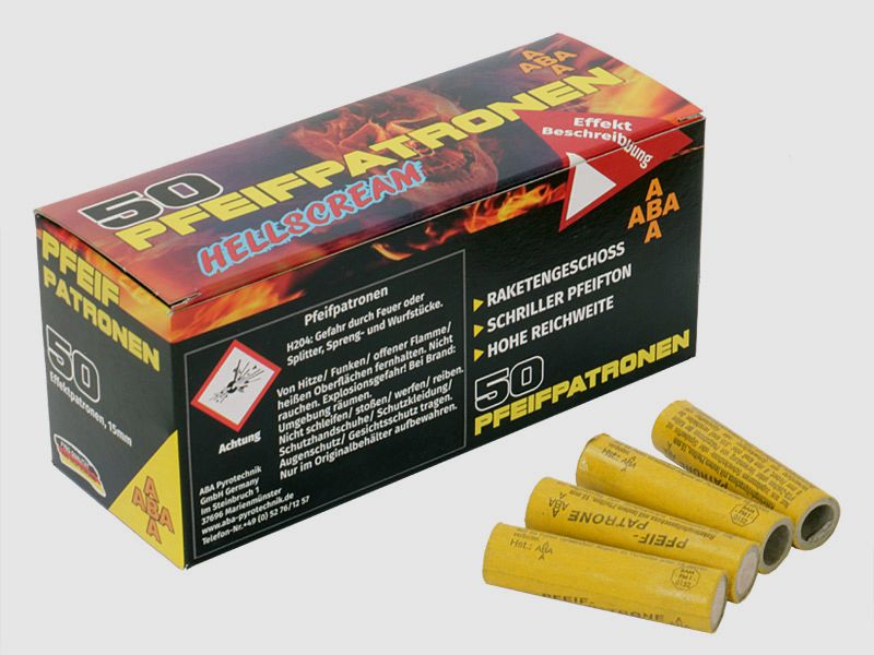 Pyro ABA Pfeifpatronen Hellscream Raketenpfeifgeschosse 50 StĂĽck (P18)
