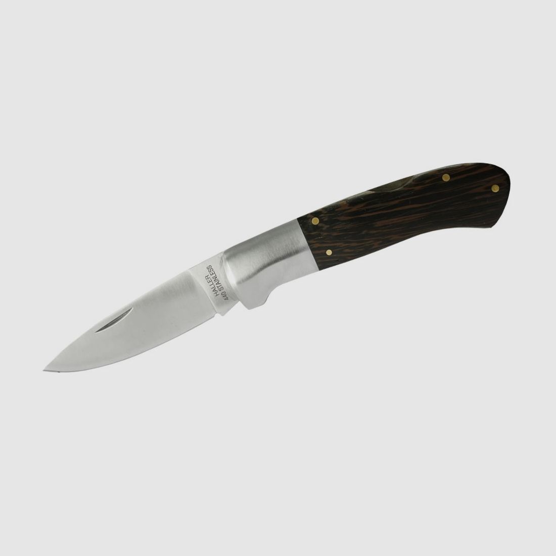 Taschenmesser Stahlbacken sw Wenge Holz §42a konform legal führen