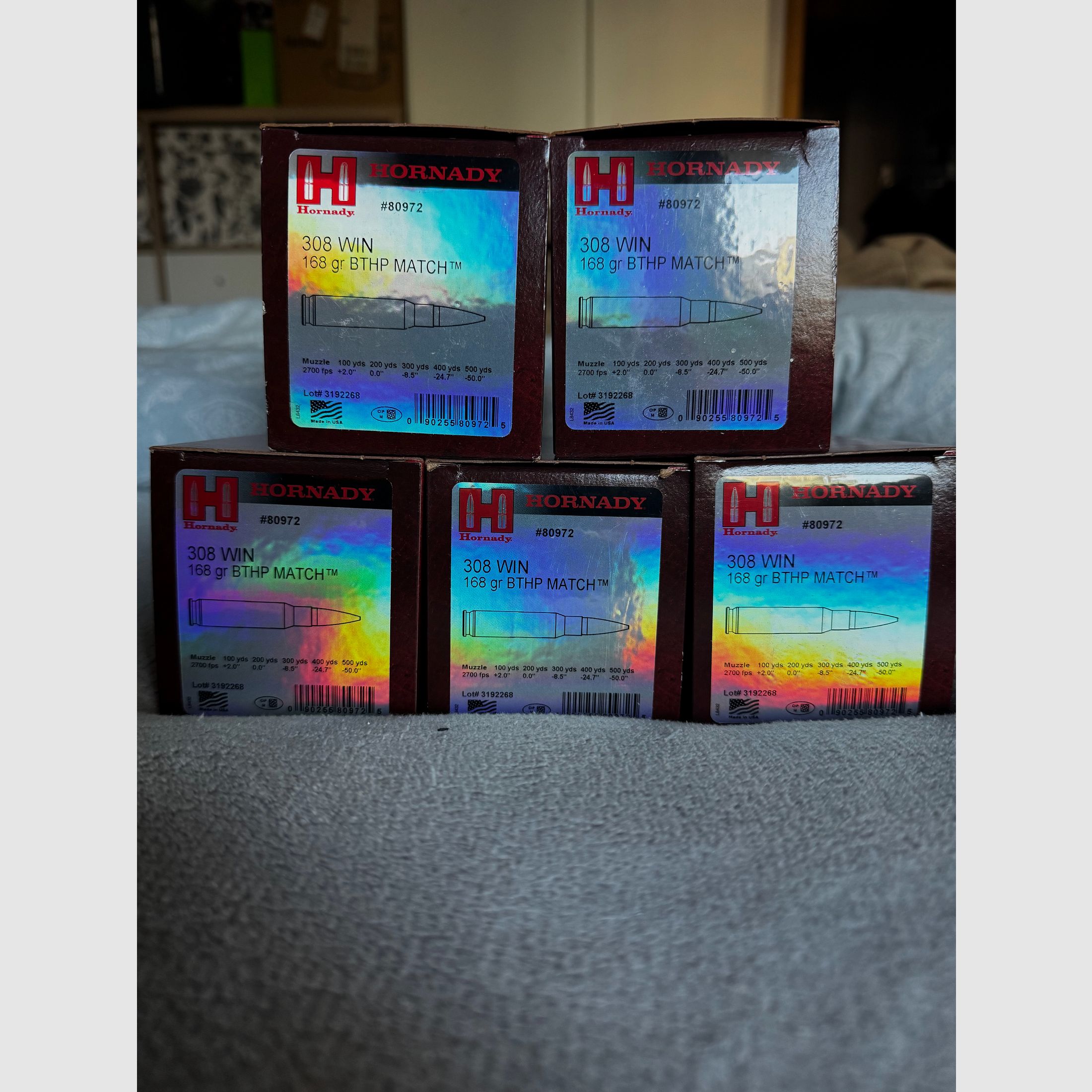 Hornady .308 Win. Match BTHP  168grs.