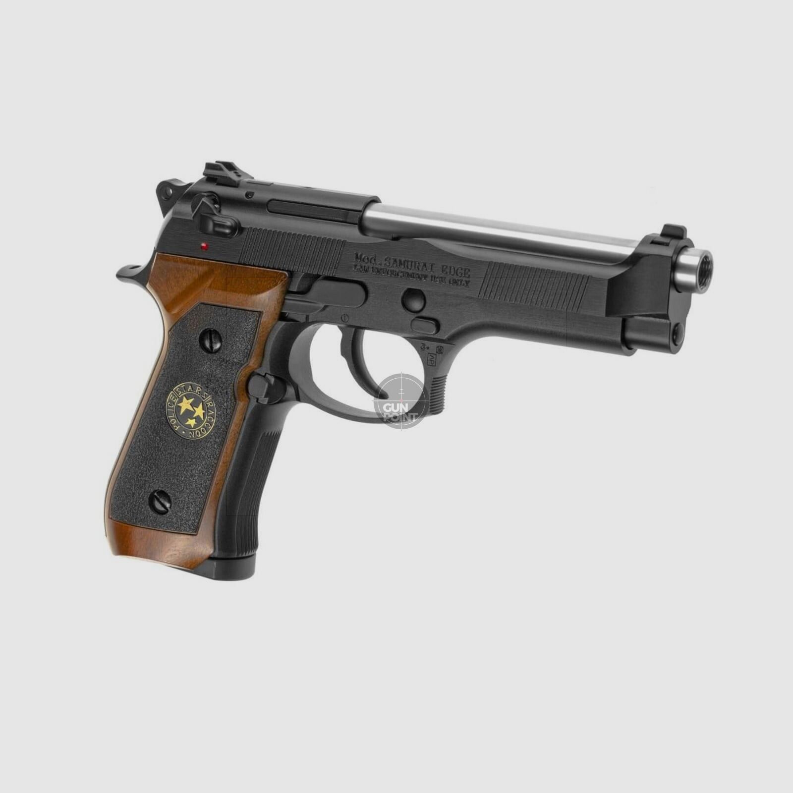 Softair - Pistole - WE M92 Samurai Edge Biohazard Full Metal Co2-Schwarz - ab 18, ber 0,5 Joule
