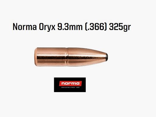 Box of 100 Norma Oryx bullets caliber 9.3mm (0.366) 325 grains