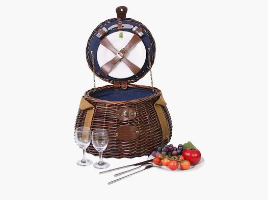 Lovergreen picnic motif picnic basket round for two people Tuileries