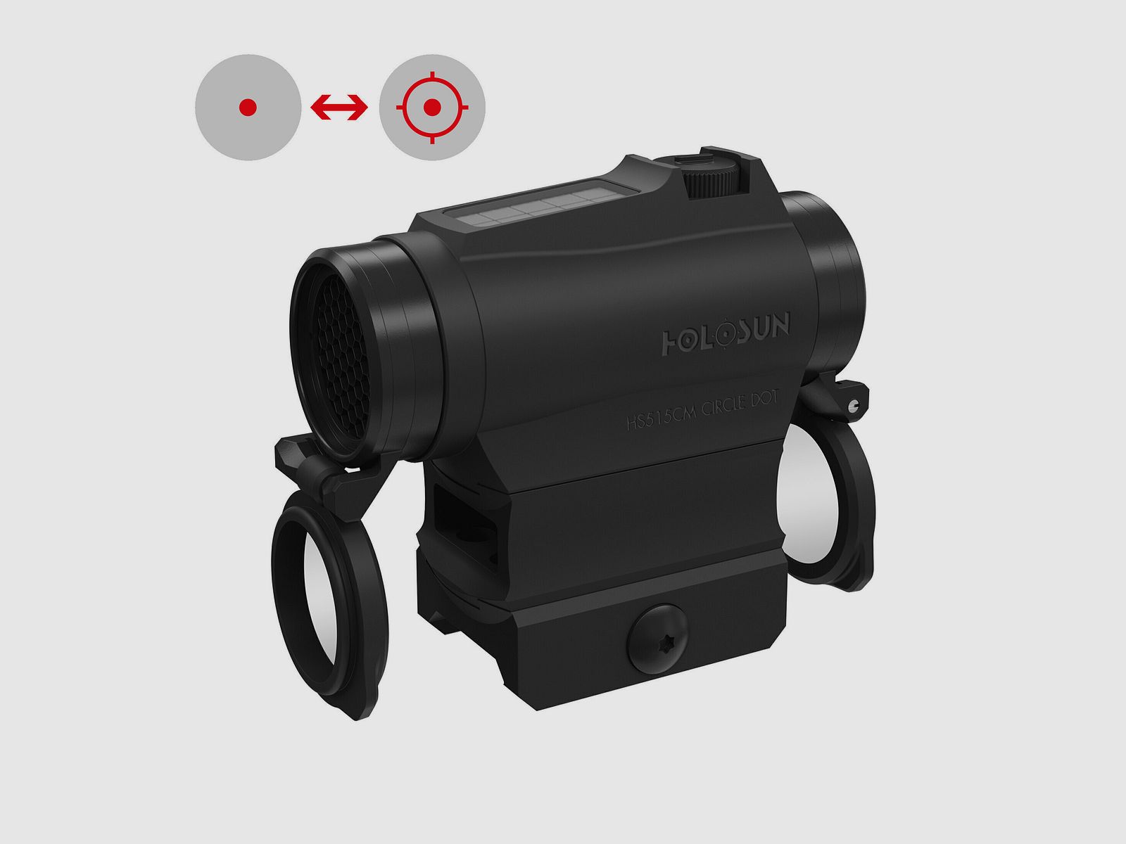Holosun Viseur Reflex HS515C-M-RD avec Réticule Rouge : Point 2MOA & Point Circulaire 65MOA, image 1 sur 5