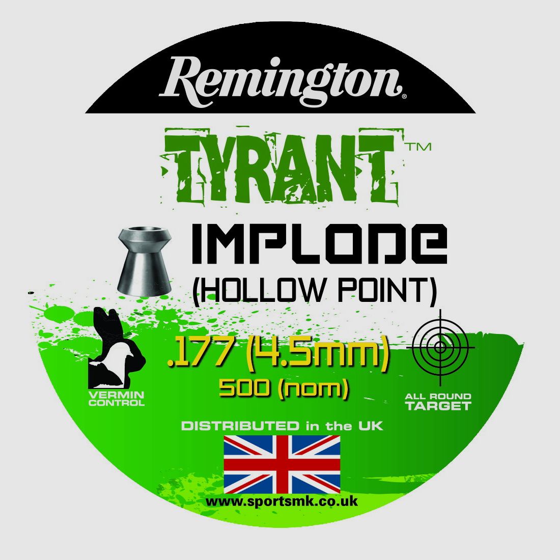 Remington Tyrant Implode Hollow Point Kal. .177 / 4,5mm, 500 Schuss