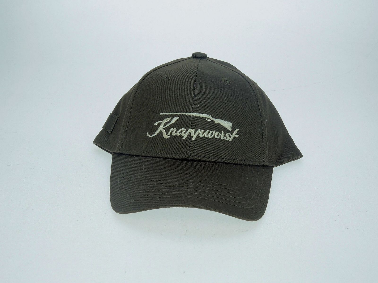Knappworst cappellino con visiera verde oliva taglia unica 100% cotone ricamo: champagne