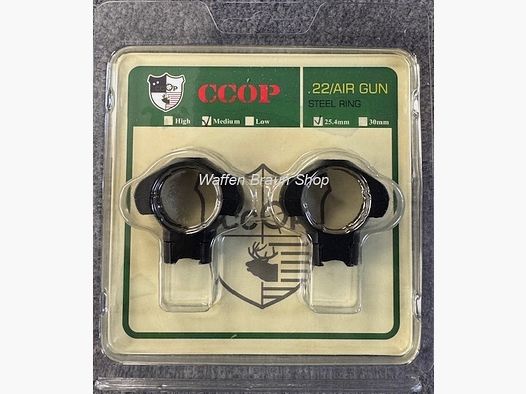 CCOP Montageringe für 11mm Schiene, Schwarz matt, 1", 9,5mm, geeignet für LG und KK