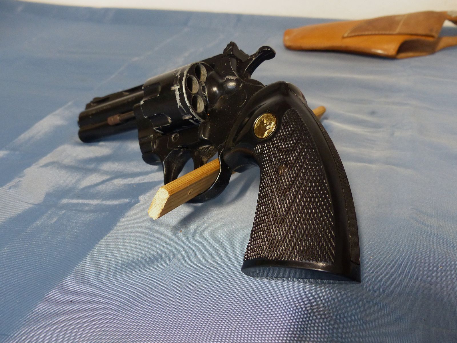 Schreckschuss Gas Revolver Umarex Python Cal. .380 Knall PTB 282 mit Holster + Abschussbecher vintage