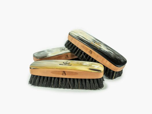 Clothes brush made of pear wood and real horn