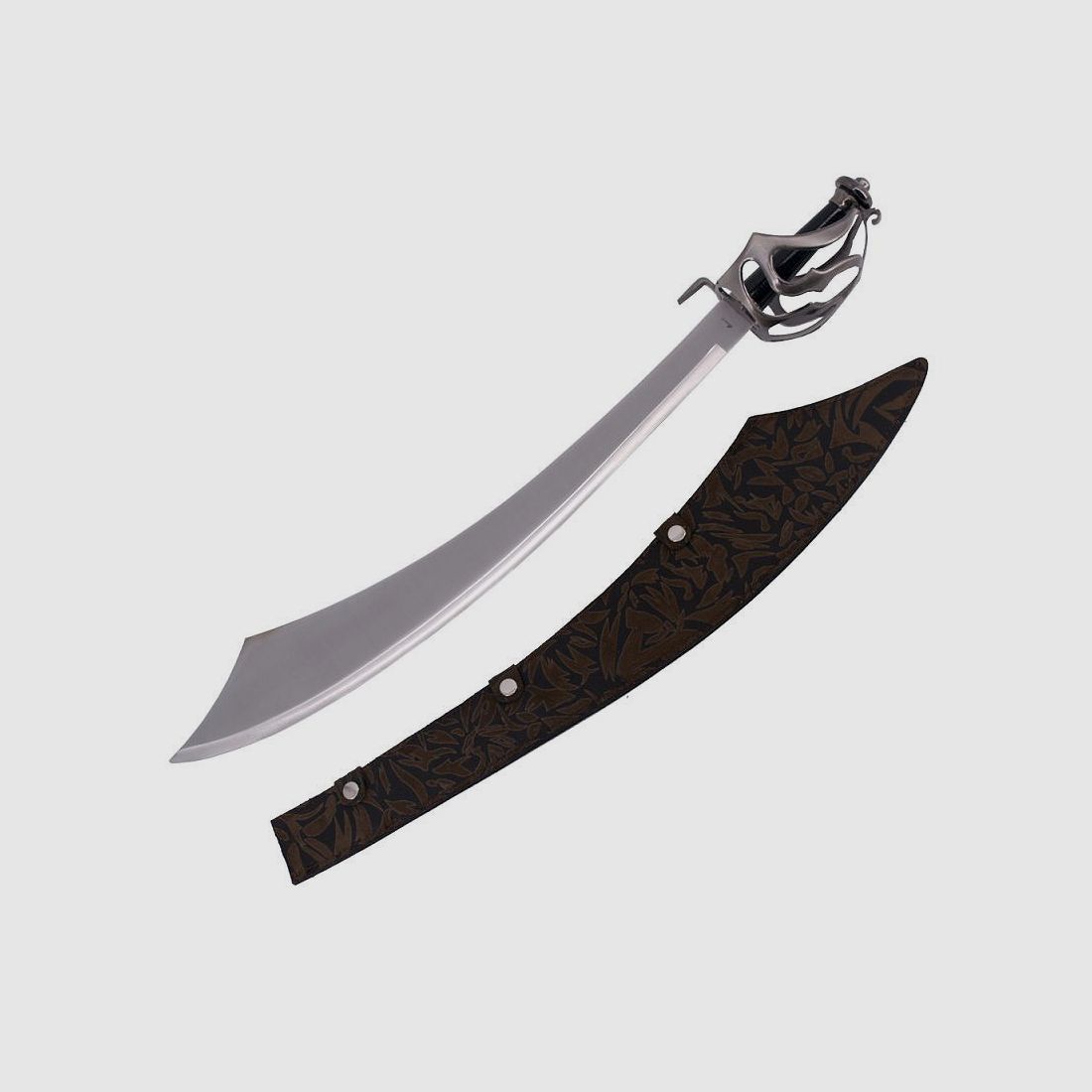 Pirate saber with falcon pommel and scabbard