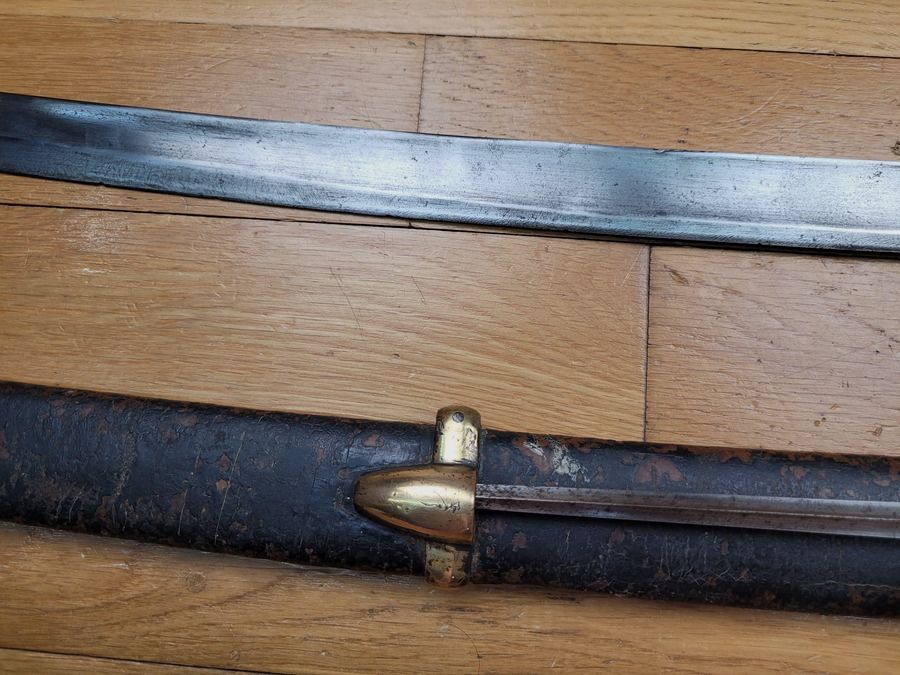 Sehr gutes russisches Truppenschwert Modell 1881 modifiziert 1891 oder 2. Typ – Modell für Dragoner – Herstellung Arsenal von Zlatoust 1916 – Truppenscheide mit integrierter Baionette 1891 tsarisch – Waffe selten und in TBE, Bild 6 von 18