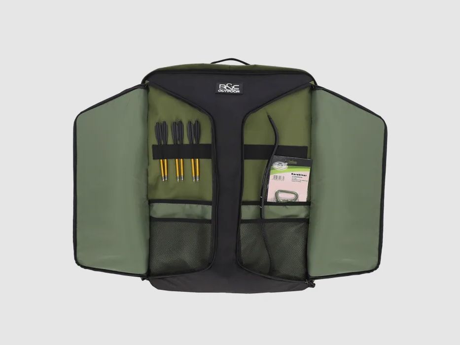 Sac à dos multifonction / sac de transport pour arbalète - environ 80 litres - Olive/Noir