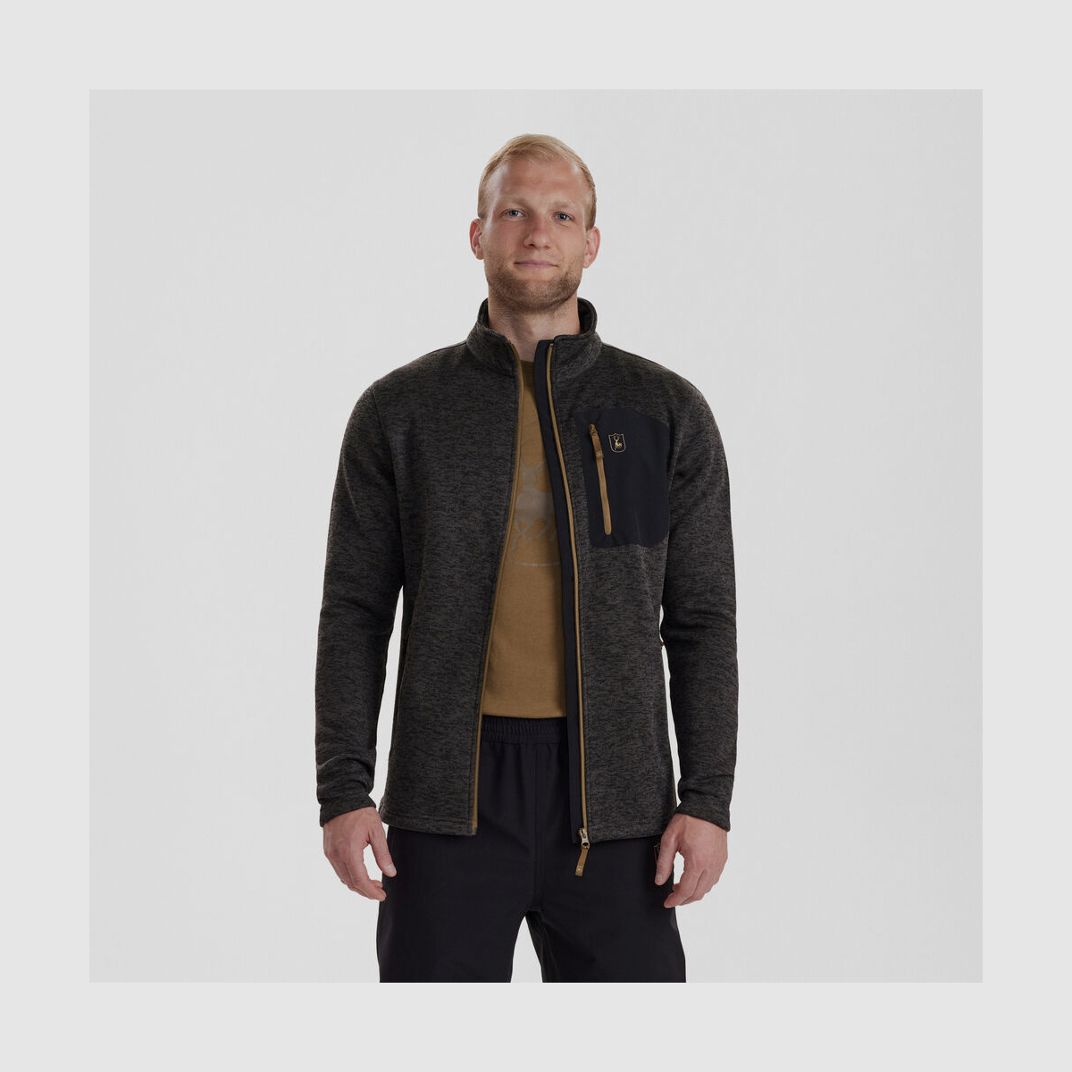 DEERHUNTER Sarek Strickjacke Dark Grey melange