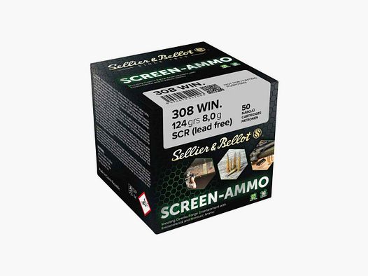 Sellier & Bellot .308 Win. Screen-Ammo SCR Zink 8,0g/124grs.