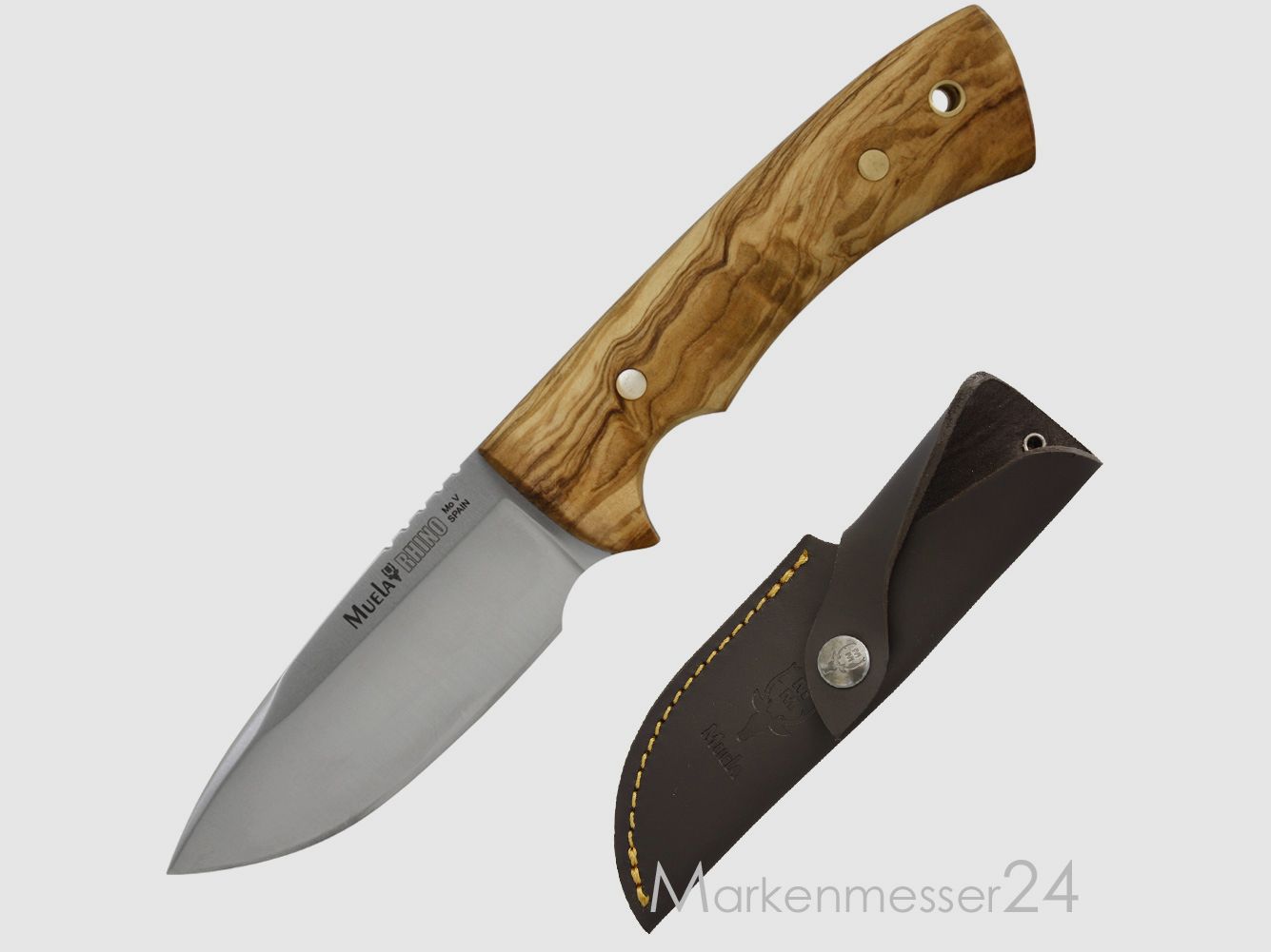 Muela Messer Hirschhorn mit hochwertiger Lederscheide Jagd & Freizeit