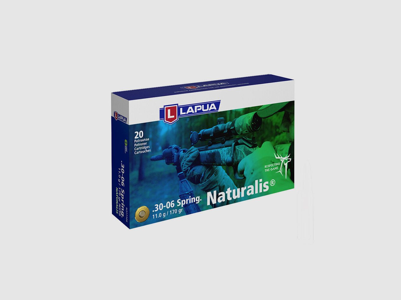 Lapua Naturalis Büchsenmunition 170grs .30-06Spring bleifrei