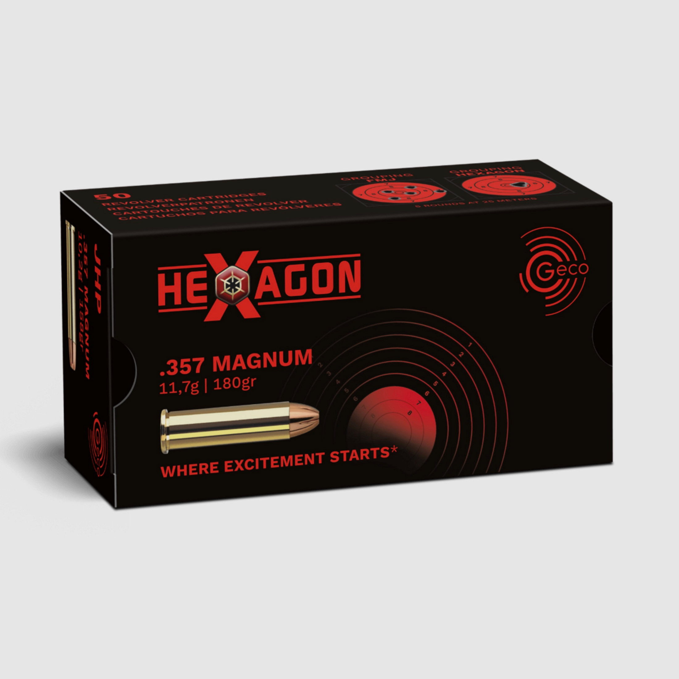 GECO 2319117 .357 Mag. Hexagon 11.7 g 180 gr revolver ammunition