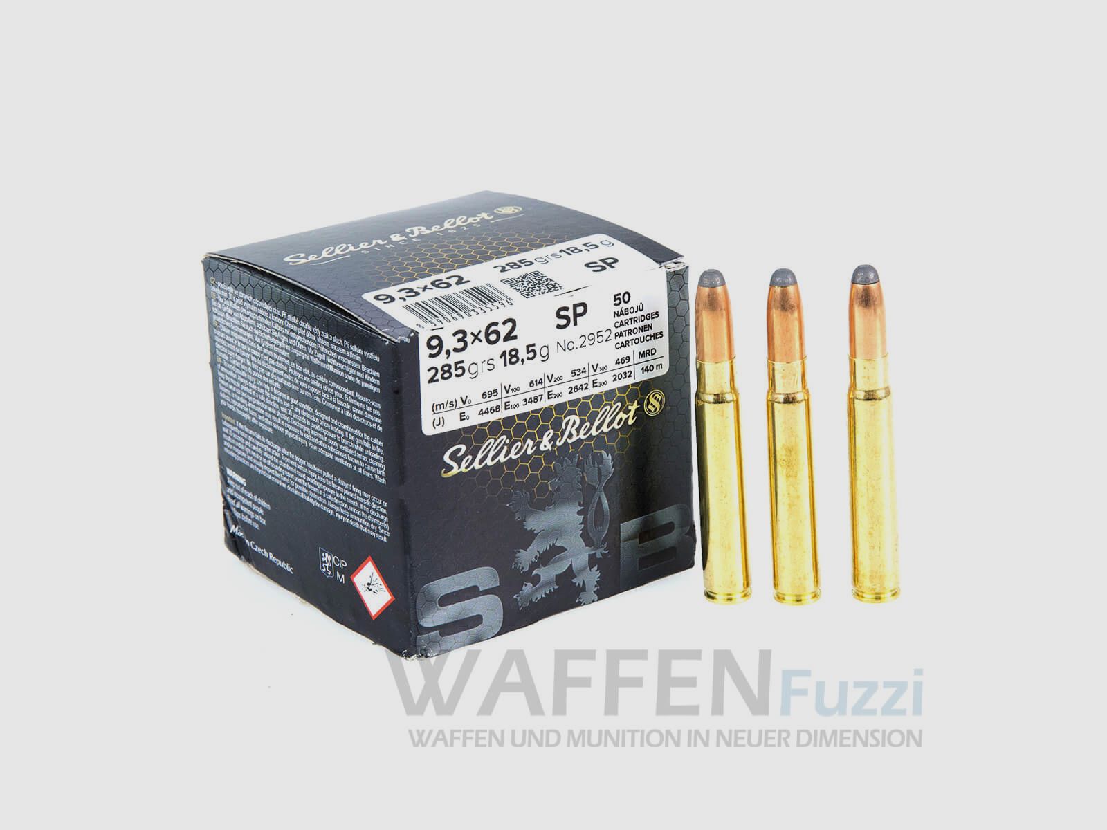 S&B 9,3x62 SP Teilmantel 286grs 50 Schuss