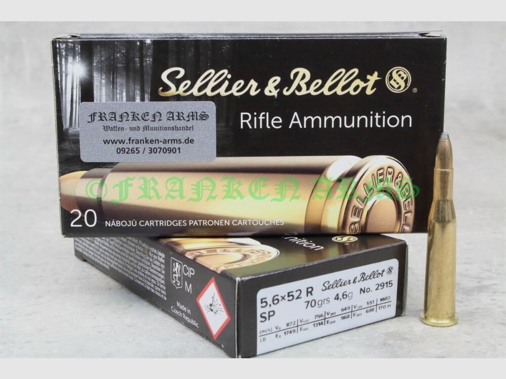 Sellier&Bellot 5.6x52R 70gr. 4.6g 20 pieces quantity discounts