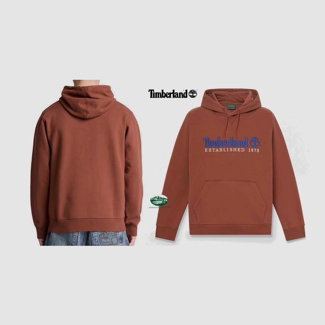 TIMBERLAND Sweat-shirt avec logo Established 1973 brodé en bordeaux vintage