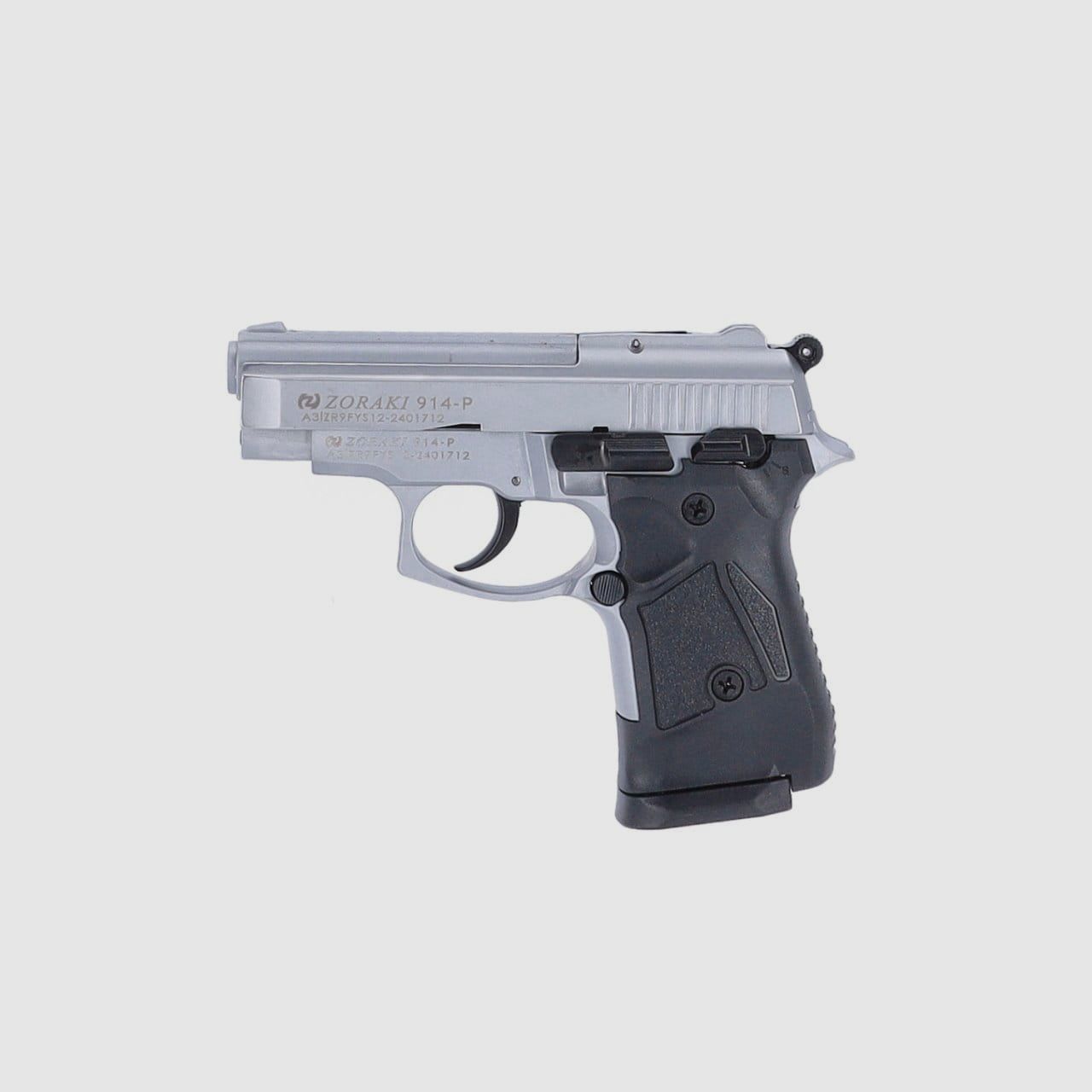Zoraki 914-P blank pistol 9 mm P.A.K. matte chrome