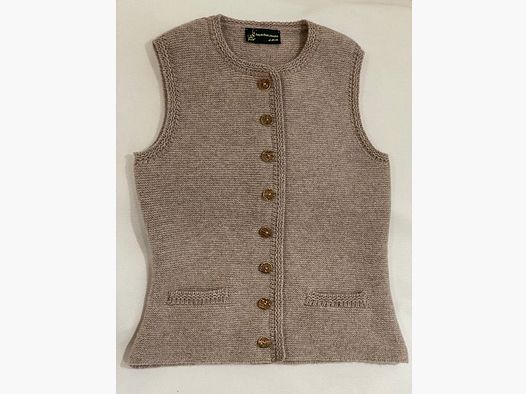 Weste aus Merinowolle in Beige