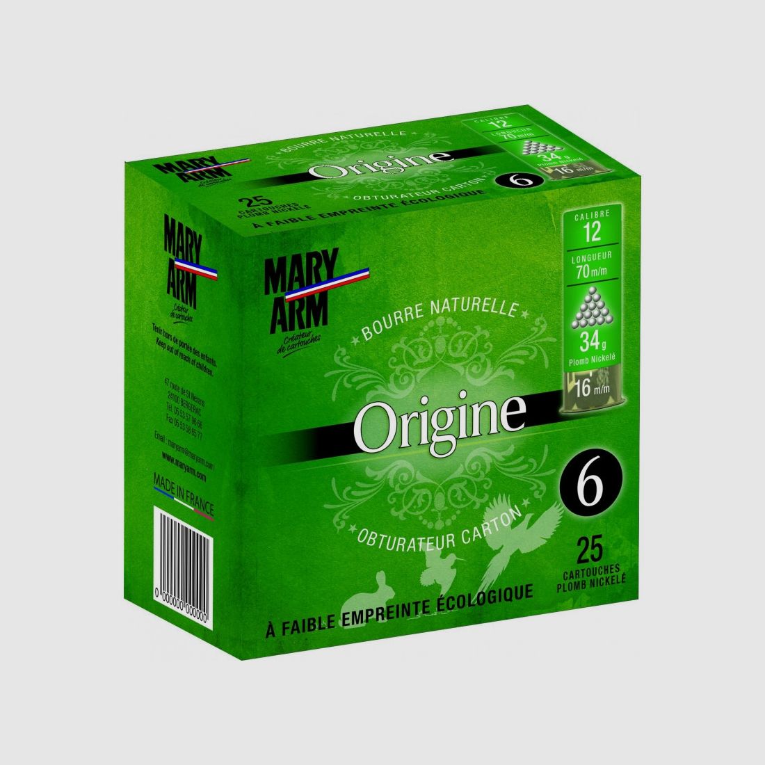 Boite De 25 Cartouches Mary Arm Origine 34 Calibre 12 - 34GR - BG - PB 6