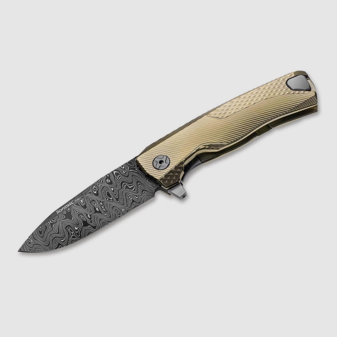 LIONSTEEL - Taschenmesser ROK Damast Gold