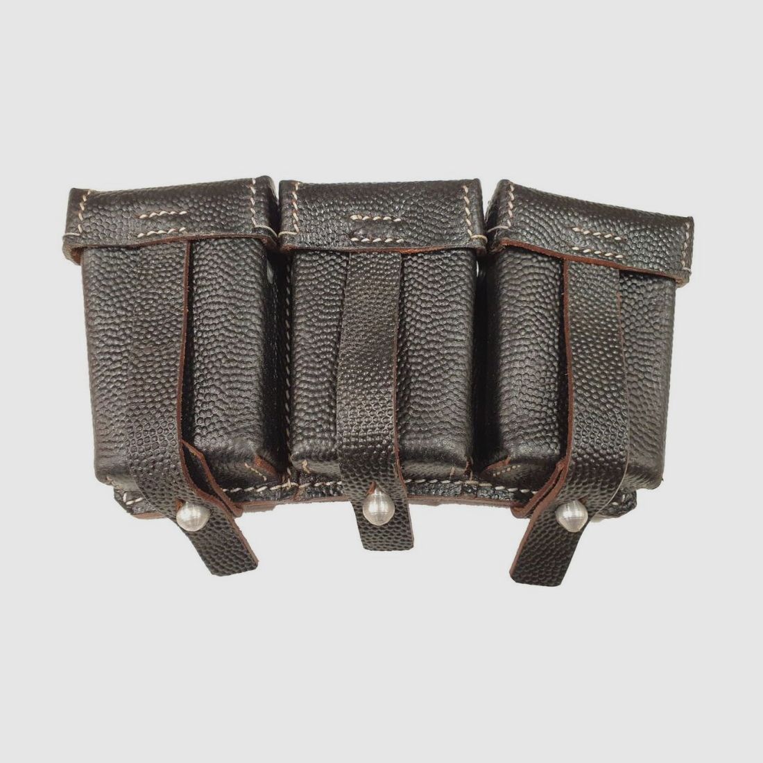 WH Patronentasche Magazintasche 98K , für K98 Ladestreifen ,Leder Schwarz , neufertigung / Repro