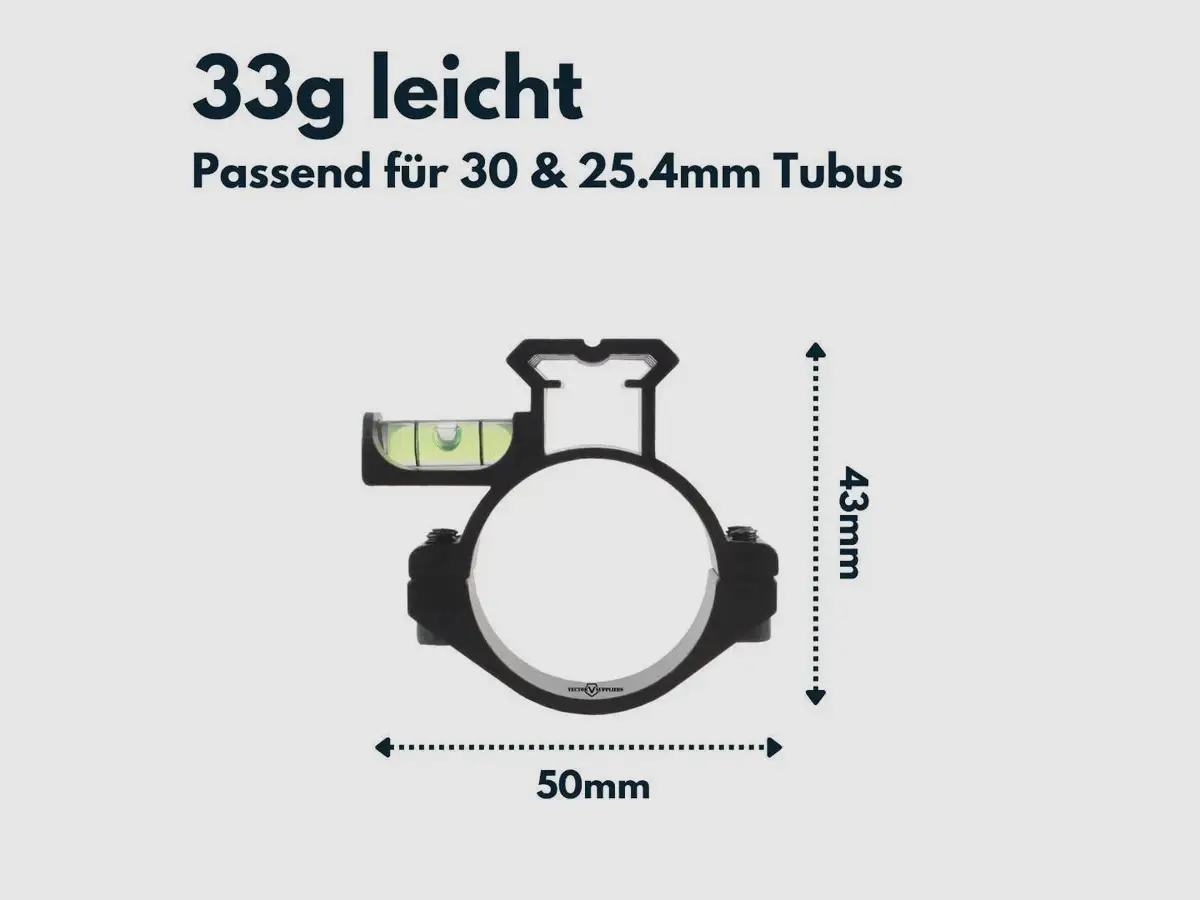 Vector Optics SCACD-07 Livella con Rail Picatinny da 21mm per Montaggio su Tubo da 30/25,4mm, immagine 3 di 3