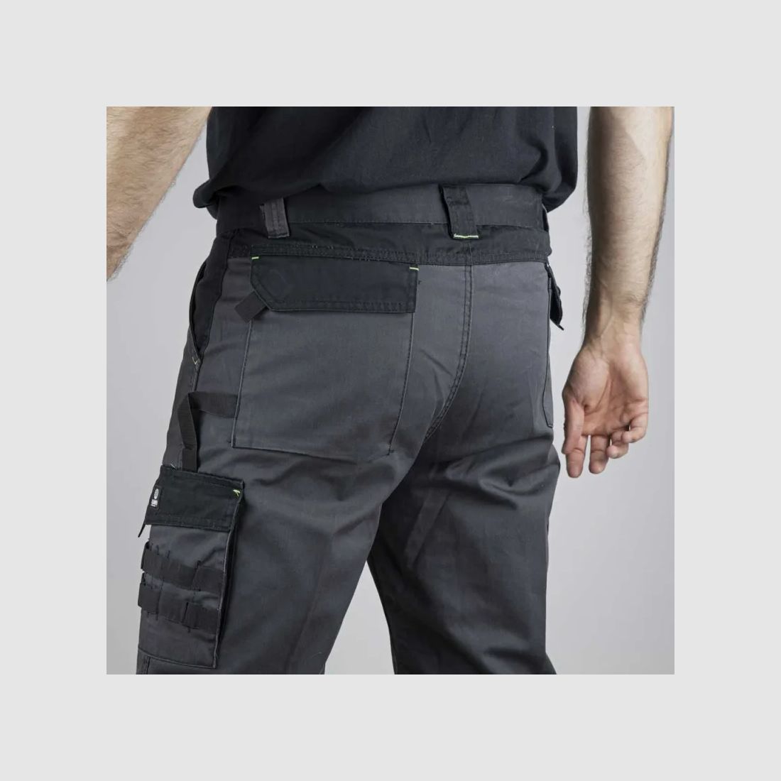 Pantaloni da lavoro corti 4 tasche poliestere cotone grigio nero 38 a 52, immagine 8 di 15