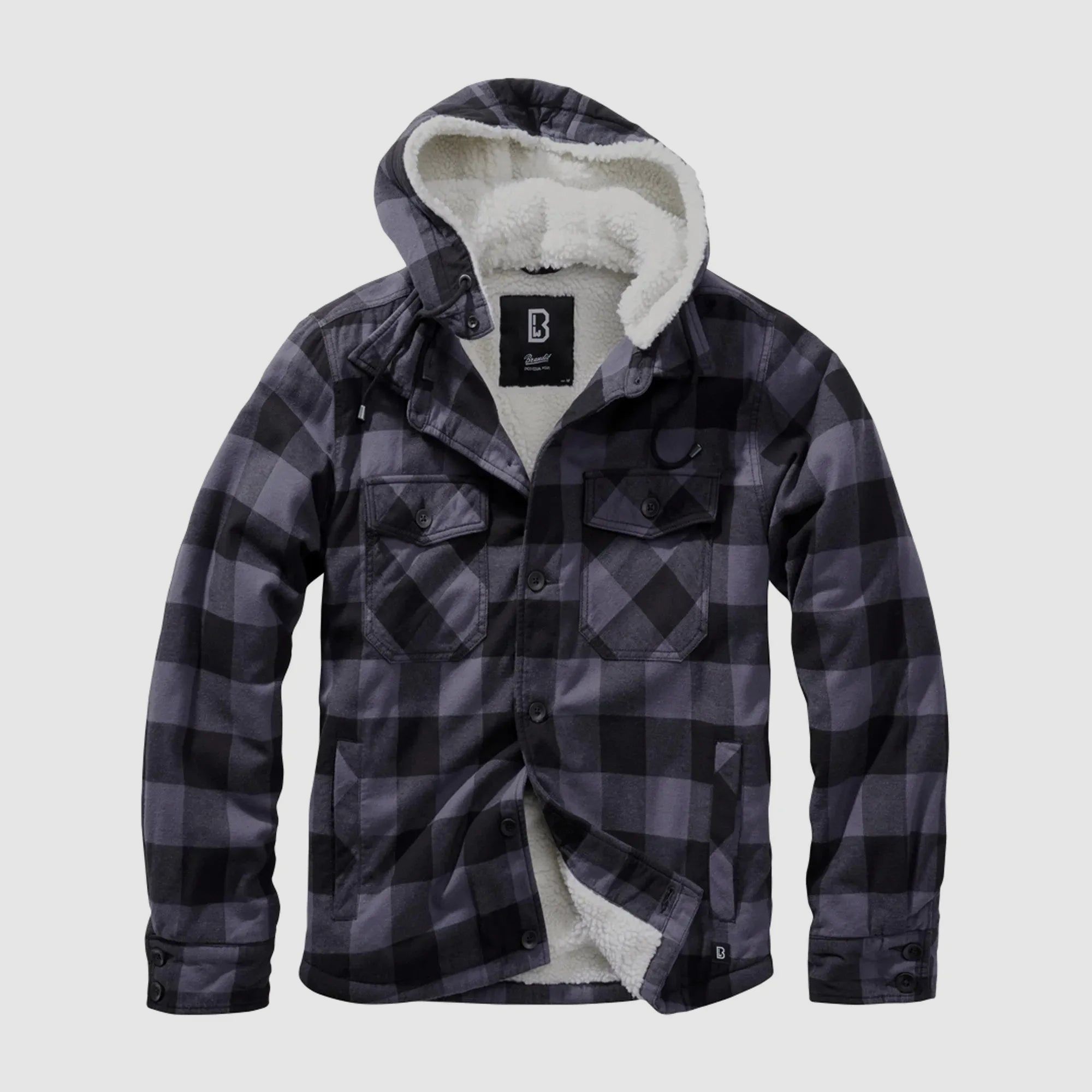 Brandit Brandit Jacke Lumberjacket Hooded schwarz grau