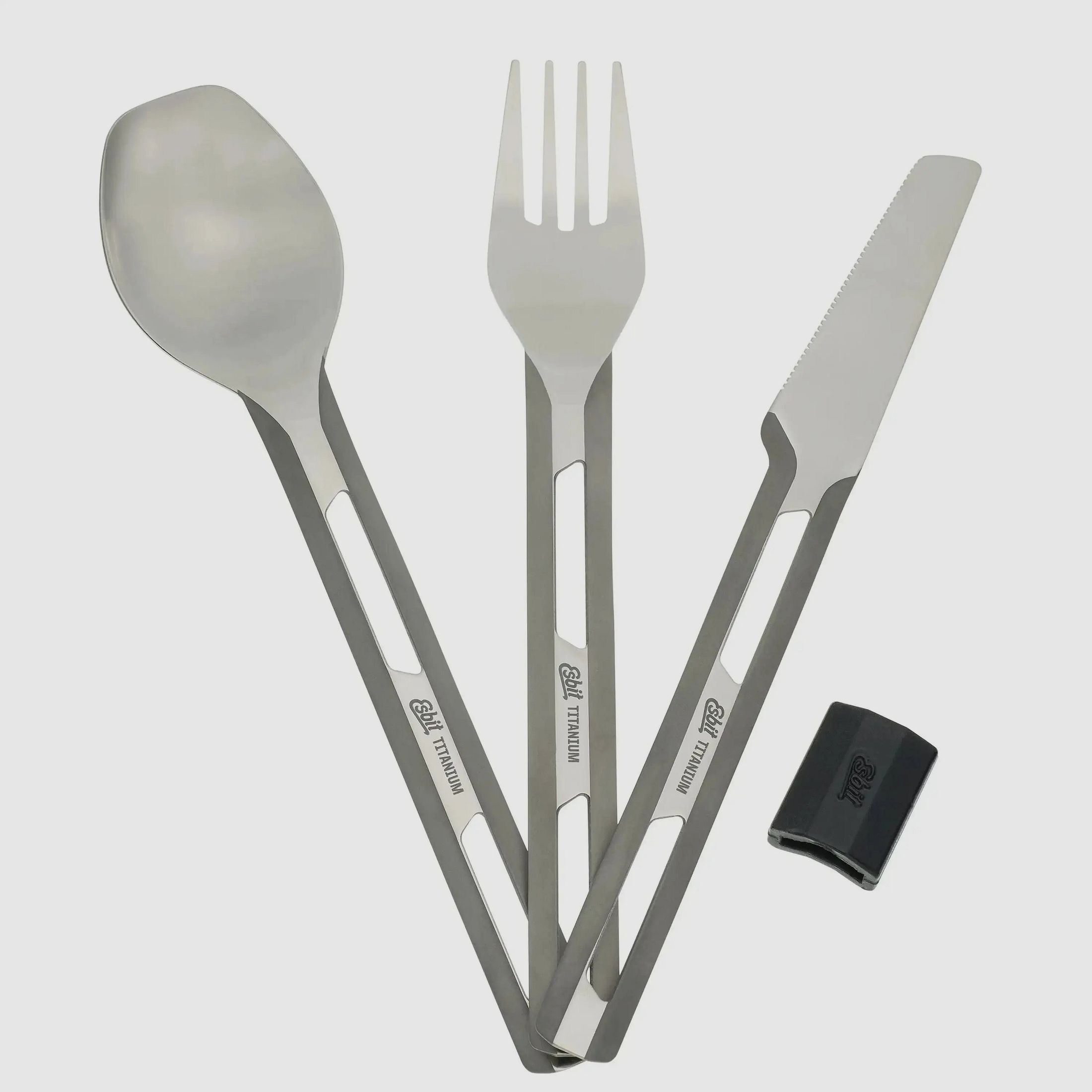 Esbit Esbit Titan Besteck Set dreiteilig mit Silikonmanschette
