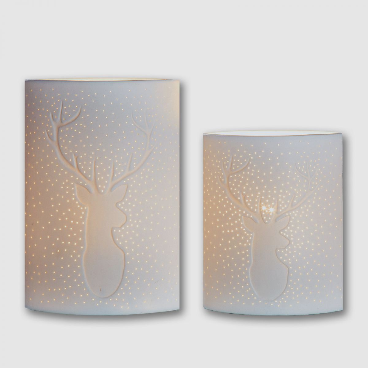 Porseleinen lamp met hertmotief