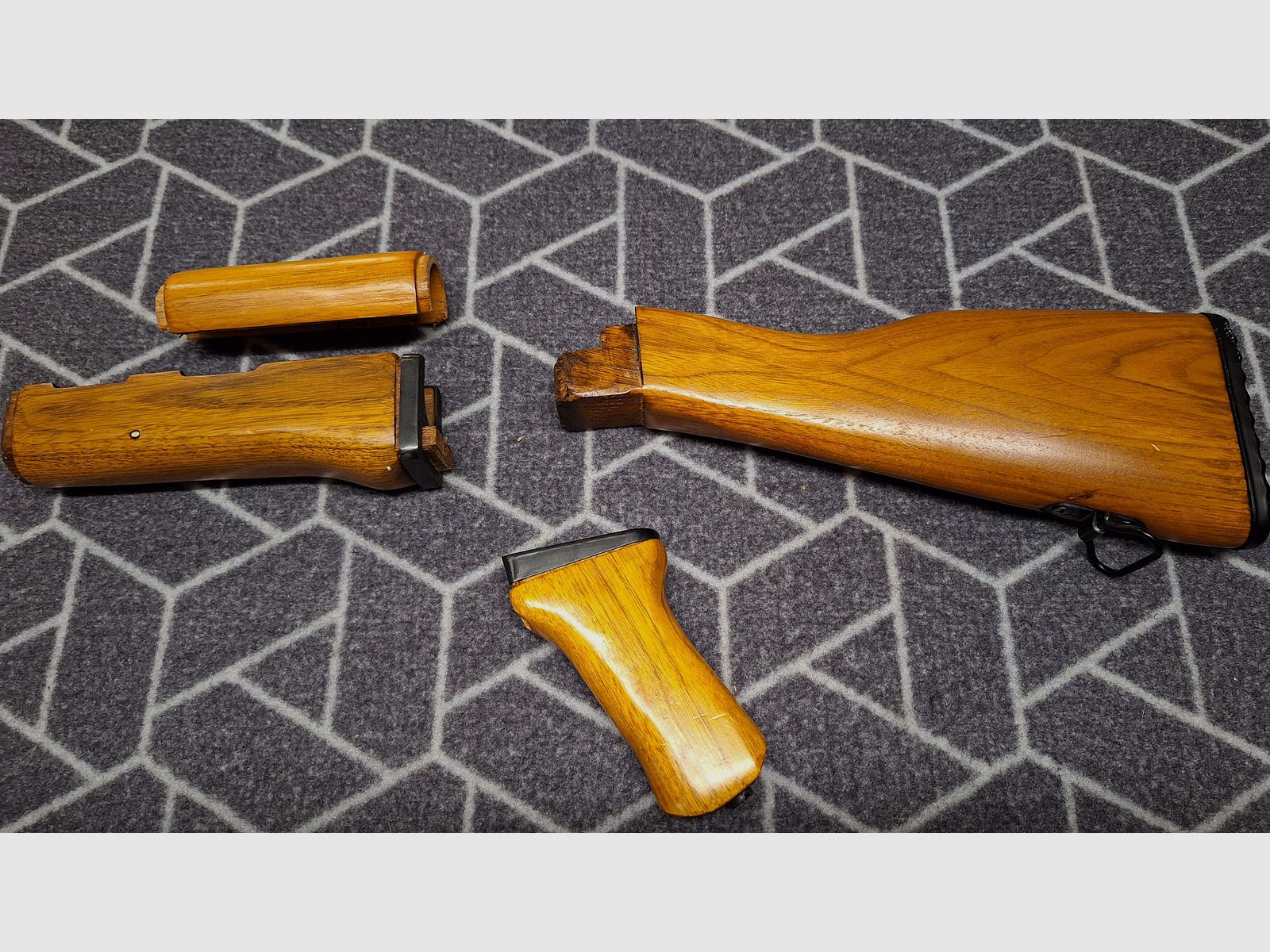 AK47 wooden stock set complete!