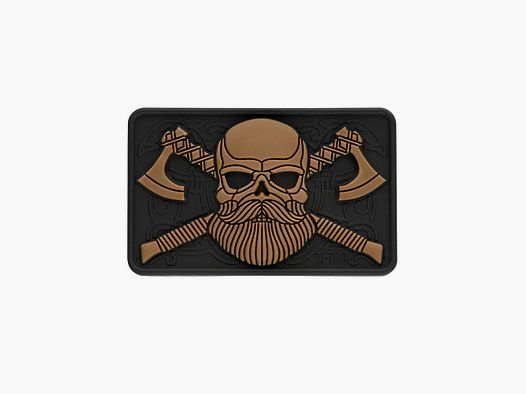 Bearded Skull 3D-PVC-Aufnäher schwarz/coyote