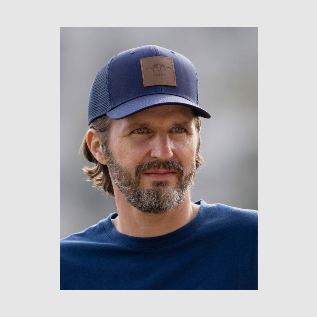 Blaser casquette avec écusson en cuir bleu foncé, image 6 sur 6