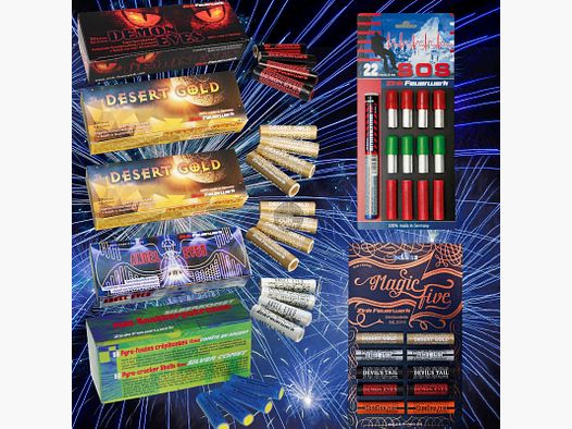 PYRO MEGASET !!! - Effektmunition/ Feuerwerk - 162 tlg.