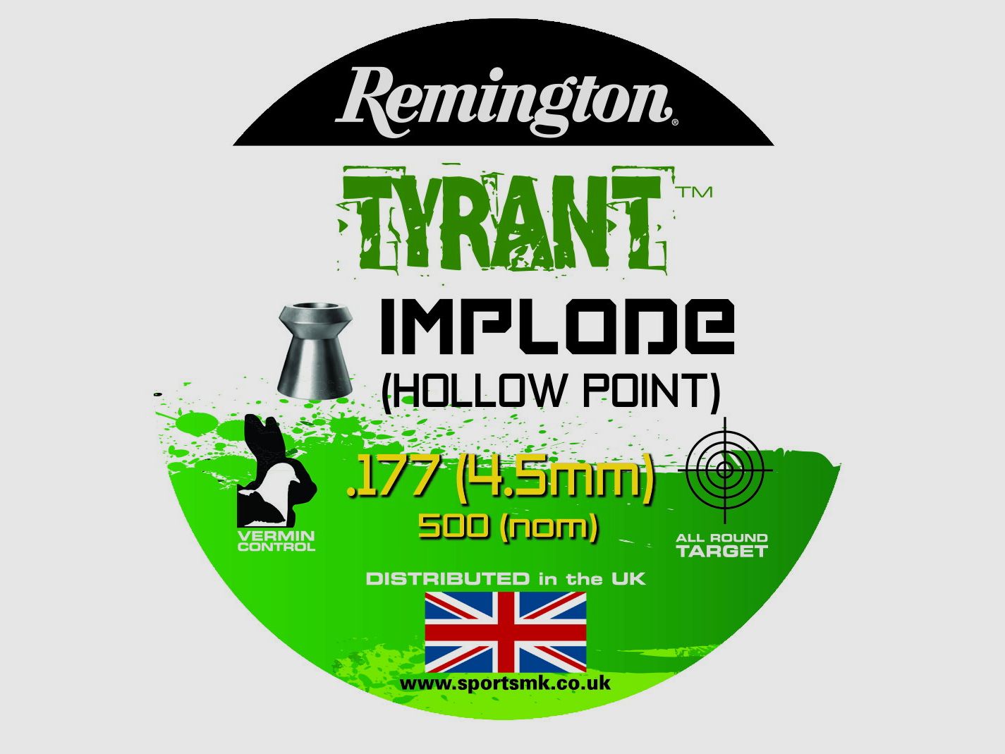 Remington Tyrant Implode Hollow Point Kal. .177 / 4,5mm, 500 Schuss