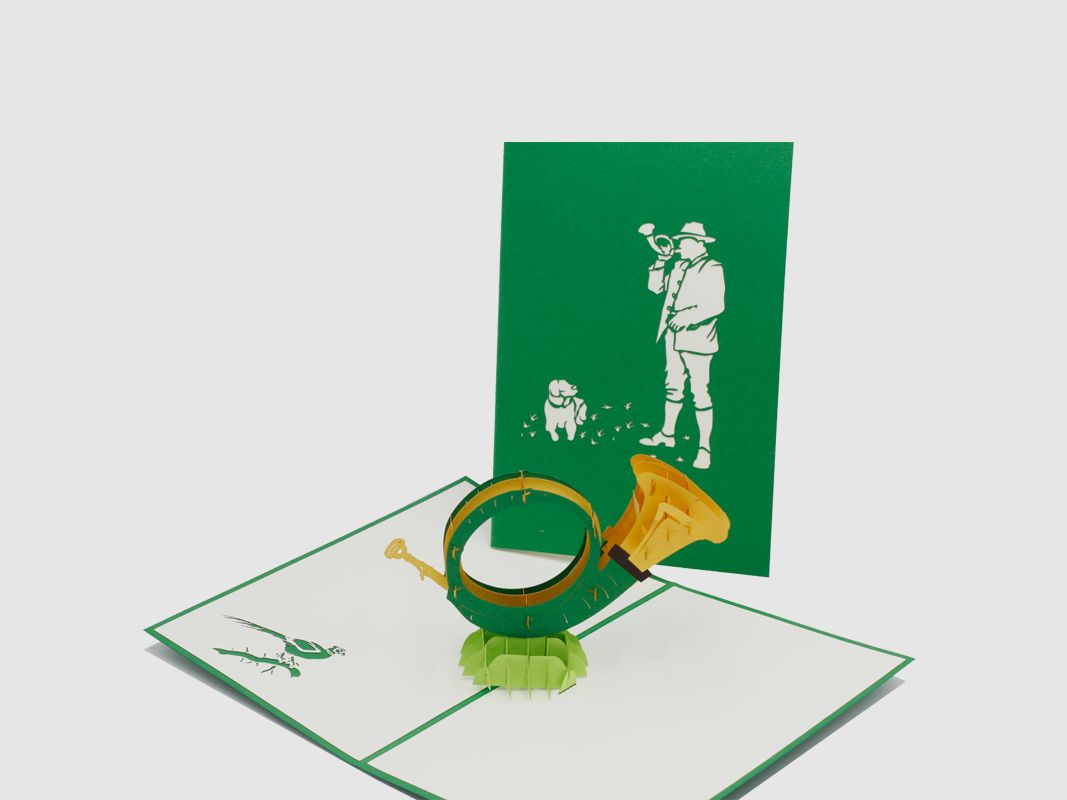 Pop-Up Karte "Jagdhorn"