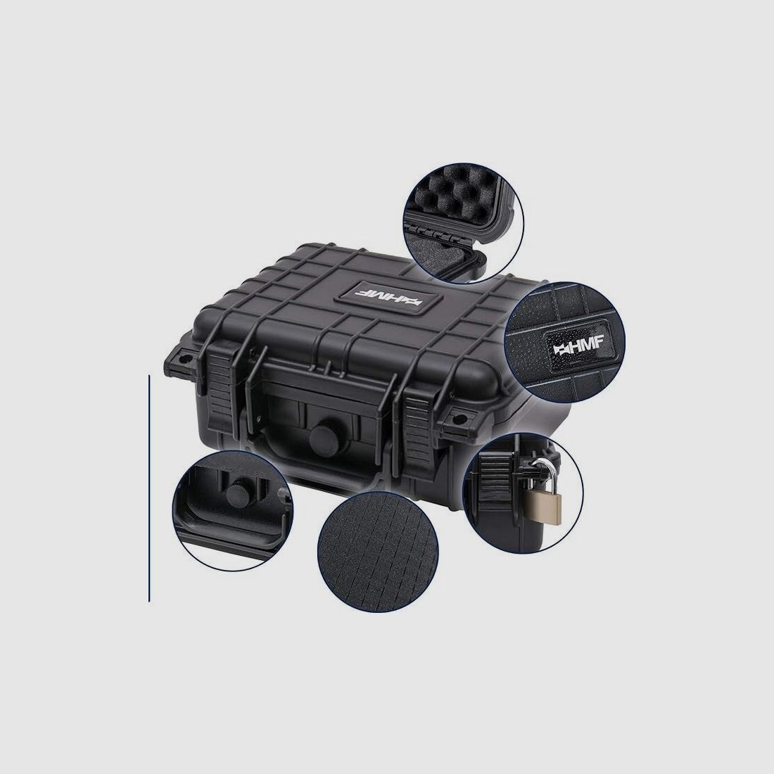 HMF ODK100 Transportkoffer mit Rasterschaumstoff