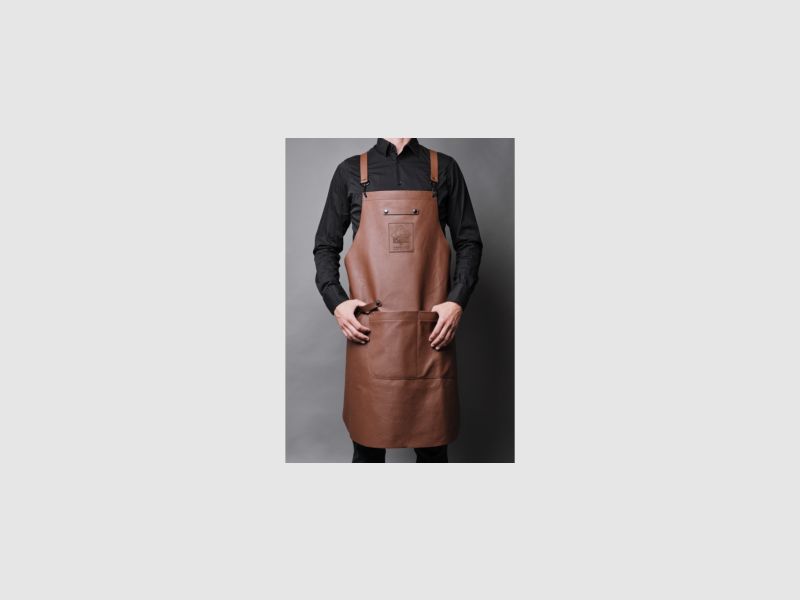 Koch- & Grillschürze, strapazierfähig und robust aus Rindleder Farbe cognac