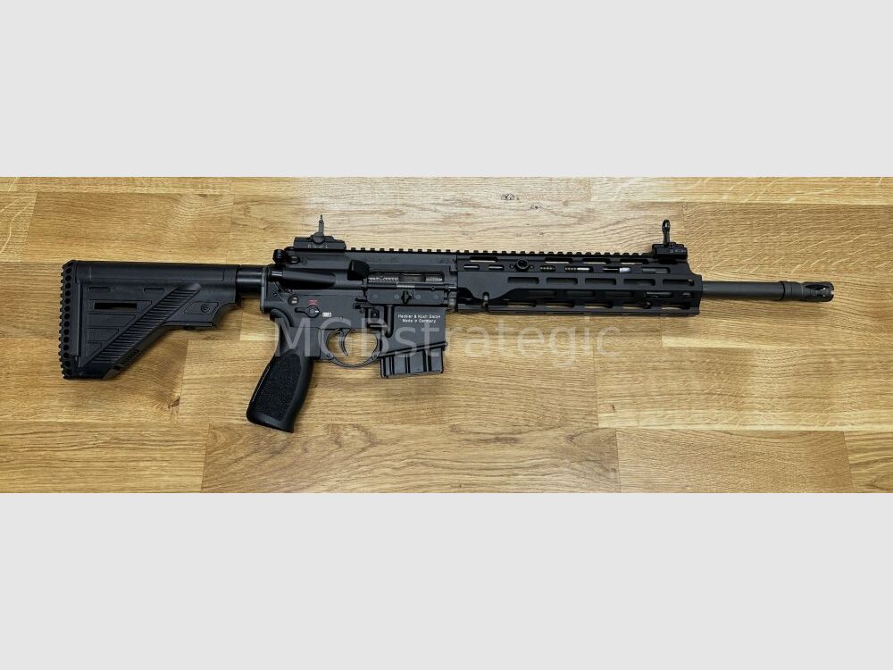 Heckler & Koch MR223 A3 Slim-Line 14,5" Lauf - halbautom. Büchse .223Rem	 Das zivile H&K 416 - mit Original H&K QD End-Plate (doppelt neu verstemmt, siehe Foto)