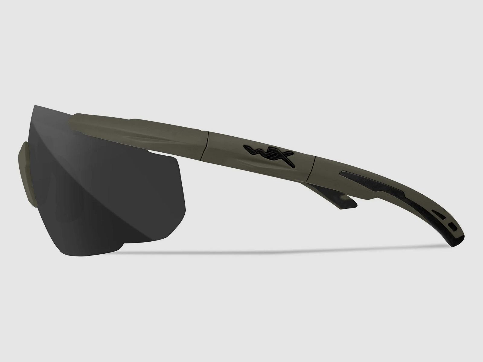 WX VALOR Brille mit 3 Wechselgläsern, Gestellfarbe Matt Armee Grün