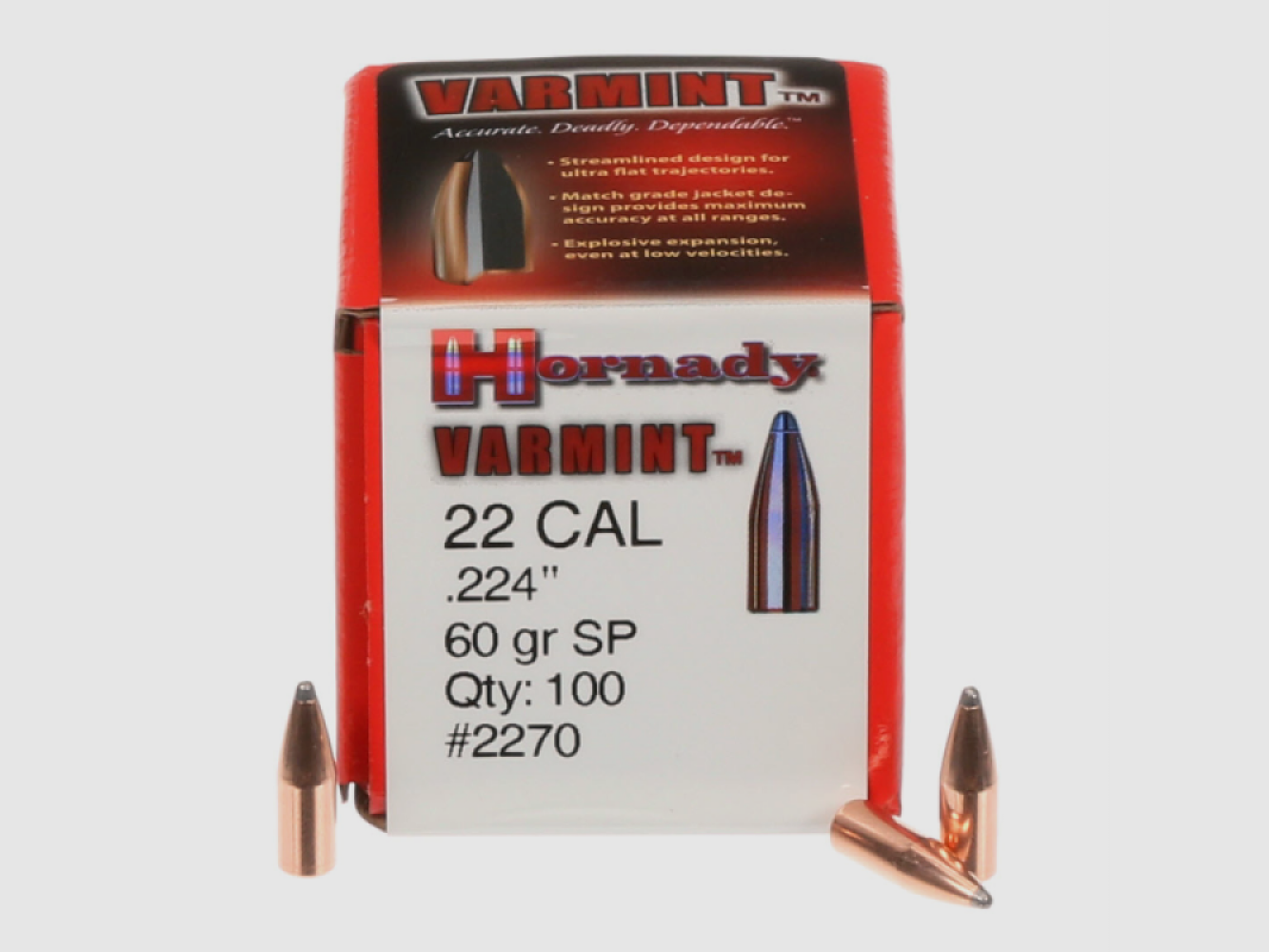 .224 Proiettili Hornady SP 60 gr VE100