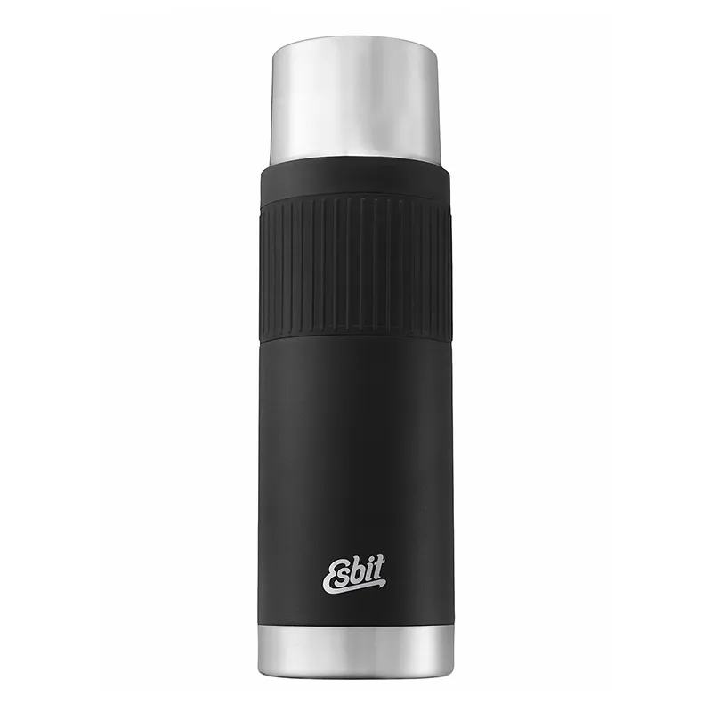 Thermosflasche mit Silikonband Esbit SCULPTOR VACUUM FLASK SLEEVE 1.0 L schwarz