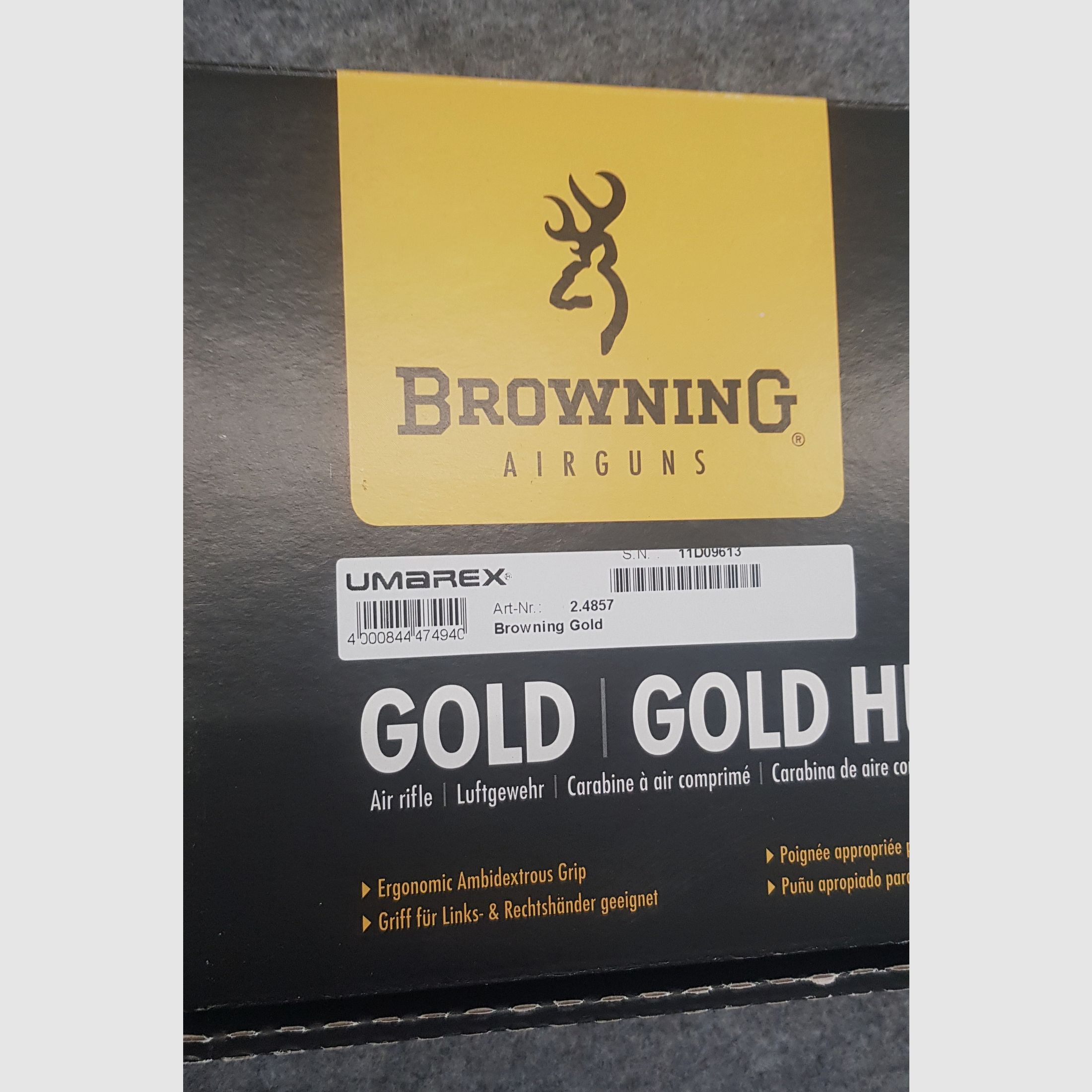 Arma da fuoco ad aria Browning Gold Umarex Knicker in condizioni pari al nuovo con segno F cal. 4,5mm