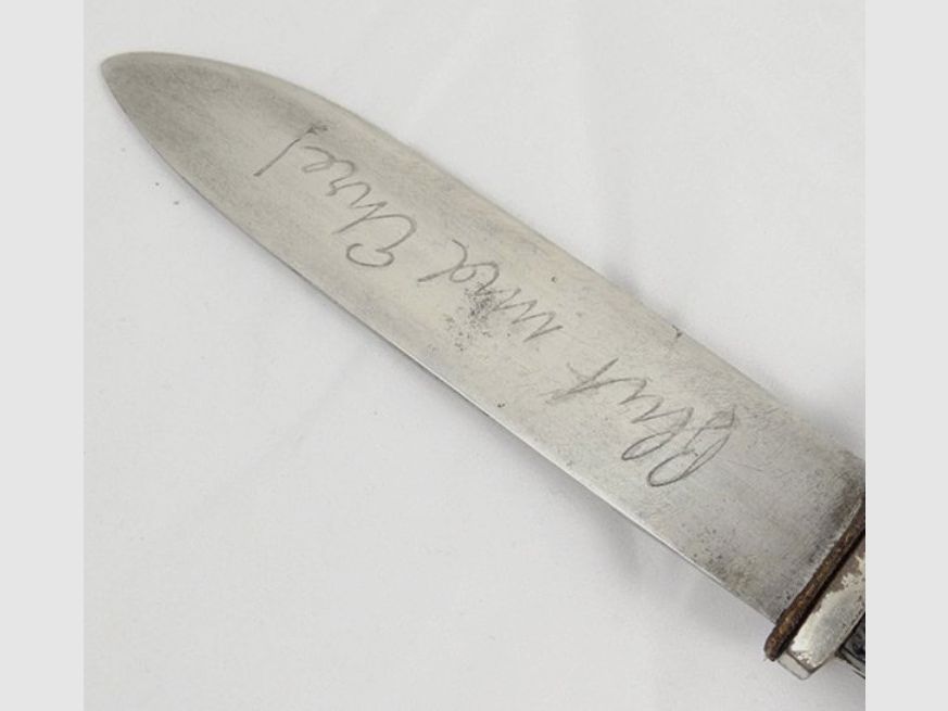 Oryginalny nóż do jazdy HJ z mottem z Wk2 (Horster Solingen)